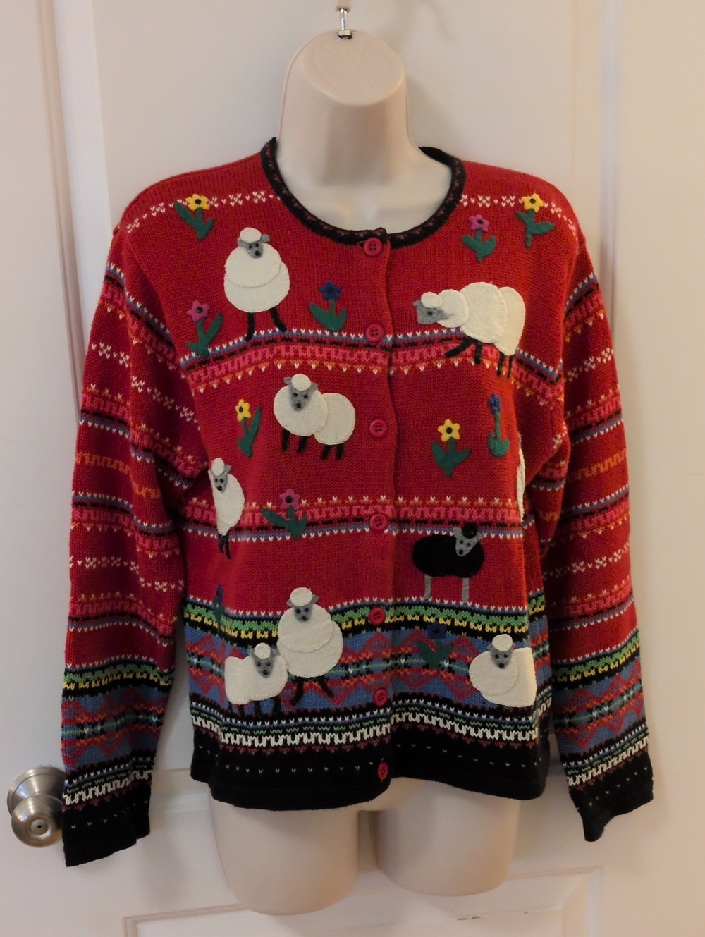 Vintage 2001 Susan Bristol Sheep Sweater